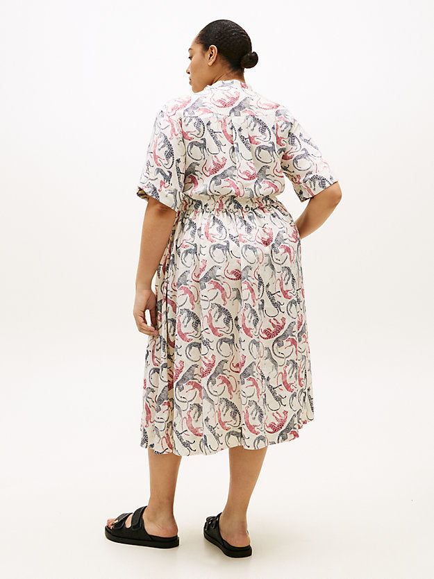 Curve Pure Linen Midi Shirt Dress