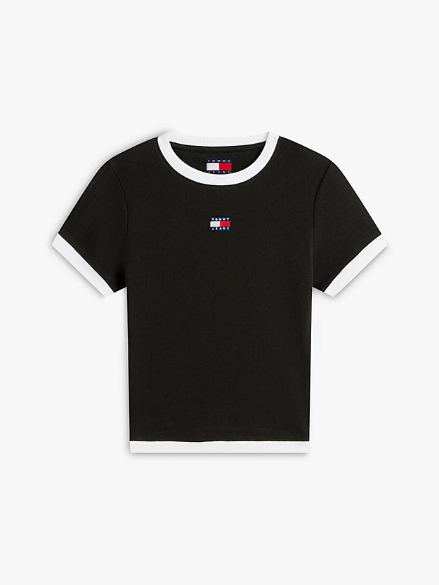 Badge Ribbed Slim T-Shirt
