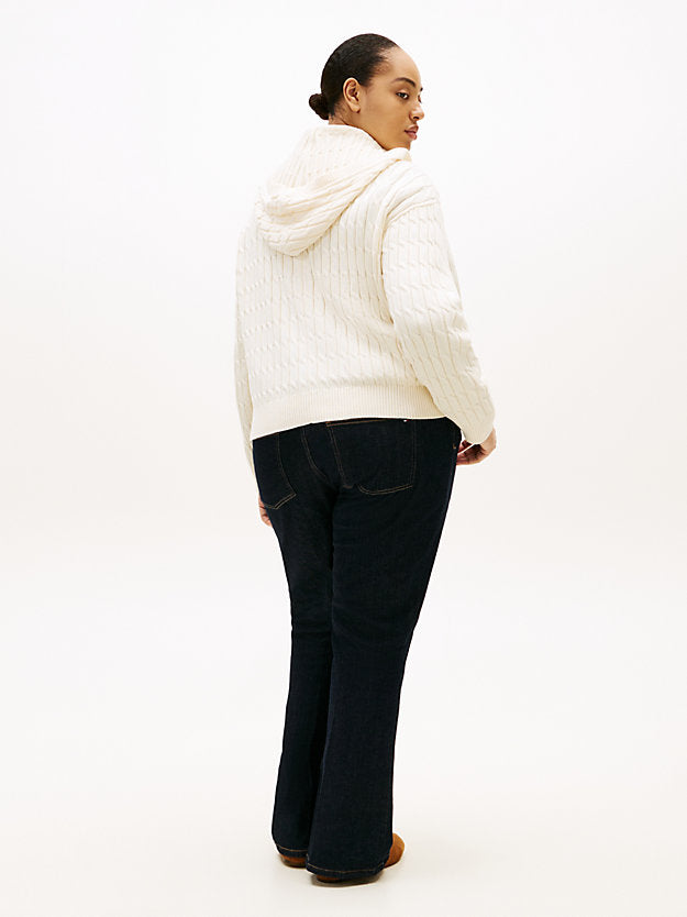 Curve Cable Knit Zip-Thru Hoody