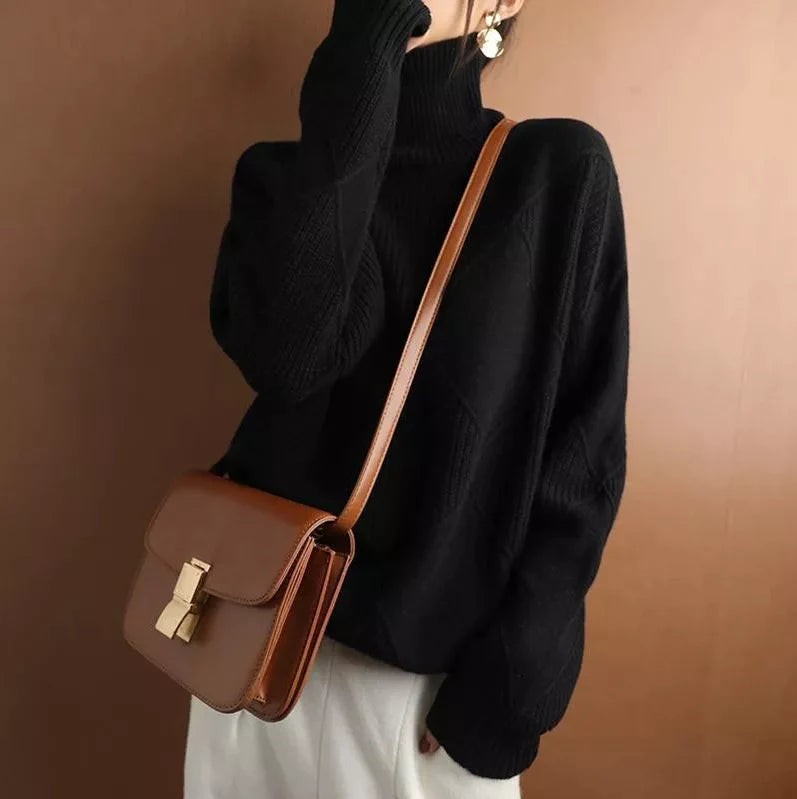 KASCHMIRROLLKRAGENPULLOVER UND STRICKJACKE