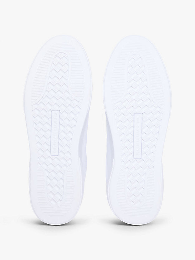 Leather Logo Plaque Court Trainers