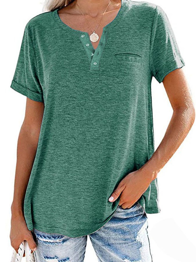 T-shirt uni à poche et manches courtes (3 pour la livraison gratuite)