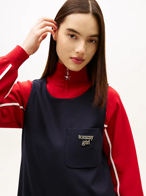 Girl Logo Mini Pinafore Dress