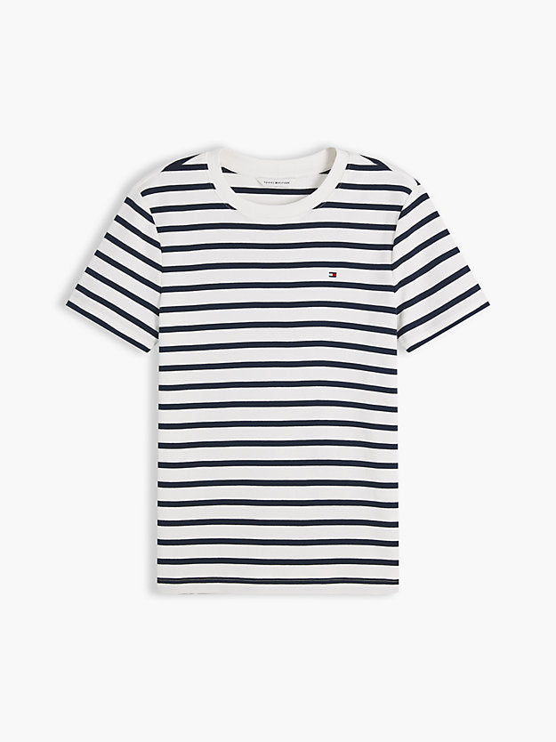 Flag Embroidery Slim Crew Neck T-Shirt