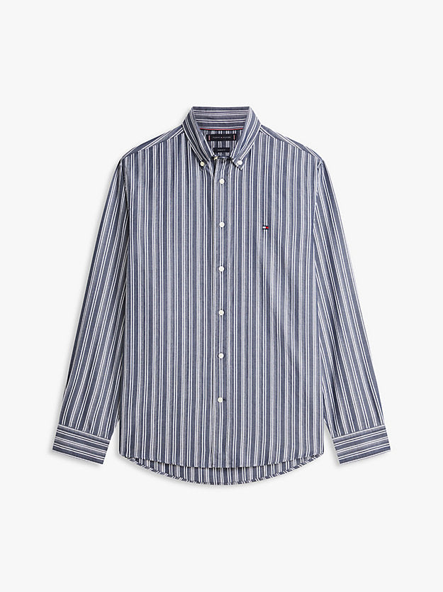 Regular Fit Textured Stripe Poplin Shirt