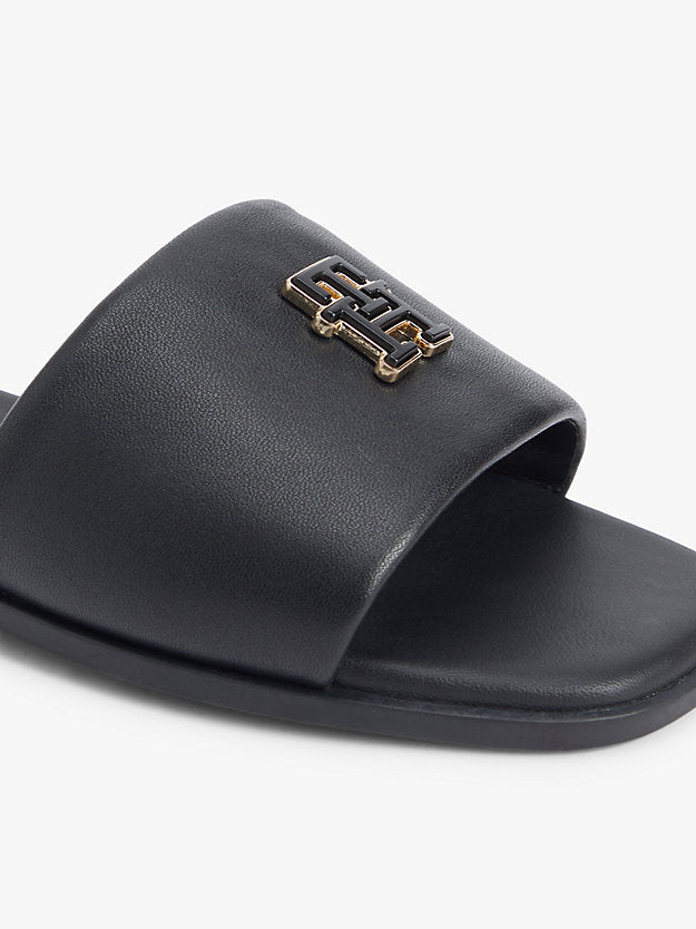 Leather Monogram Strap Mules