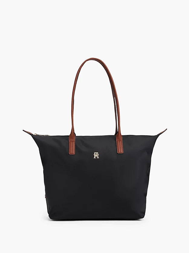 Monogram Contrast Handle Tote Bag