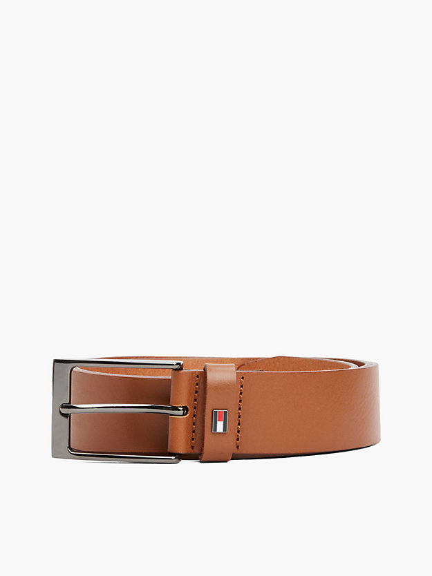 Enamel Flag Rectangular Buckle Leather Belt