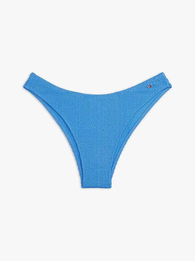 Crinkle Texture High-Cut Cheeky Bikini Bottoms