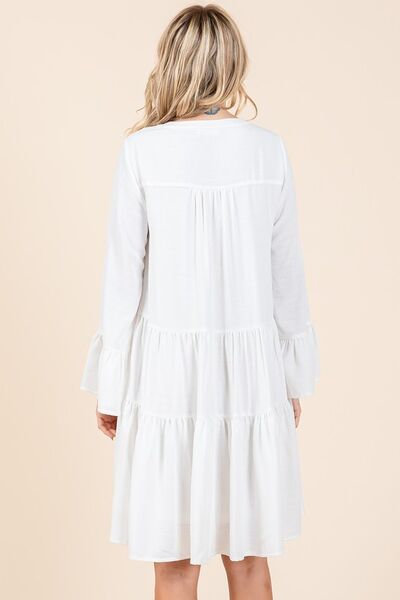 Robe étagée à manches évasées fendues Mittoshop