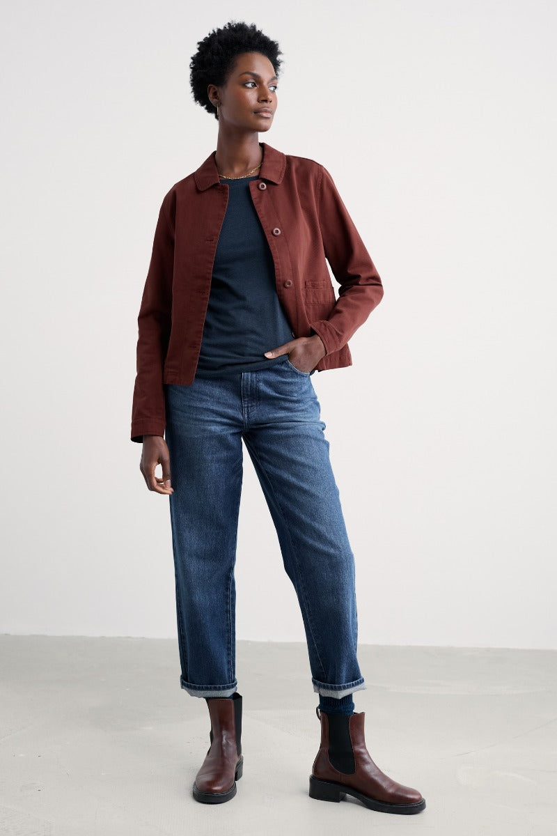 Easel Long Sleeve Top in GOTS-Certified Organic Cotton Jersey