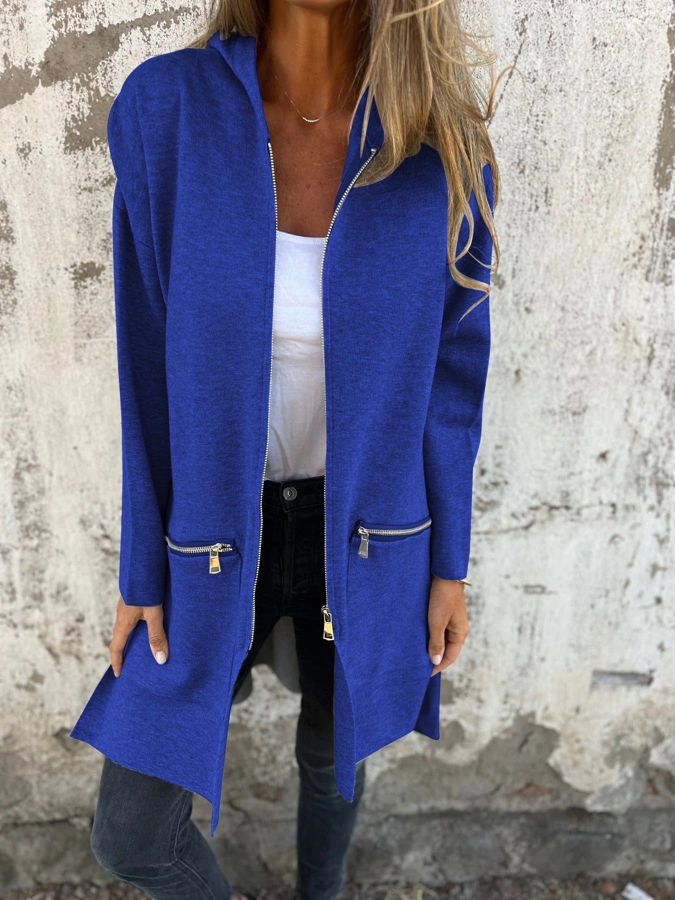 RÄUMUNGSVERKAUF🔥 Kapuzenjacke mit Reißverschluss und langen Ärmeln