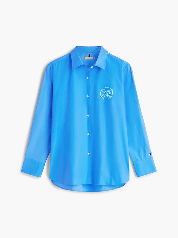Oversized Fit Logo Embroidery Shirt