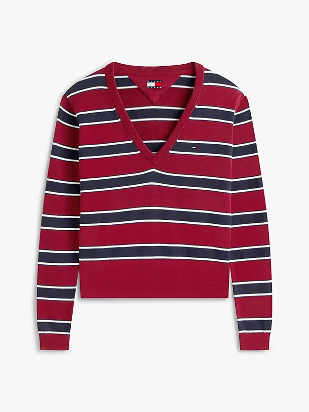 Flag Embroidery V-Neck Jumper
