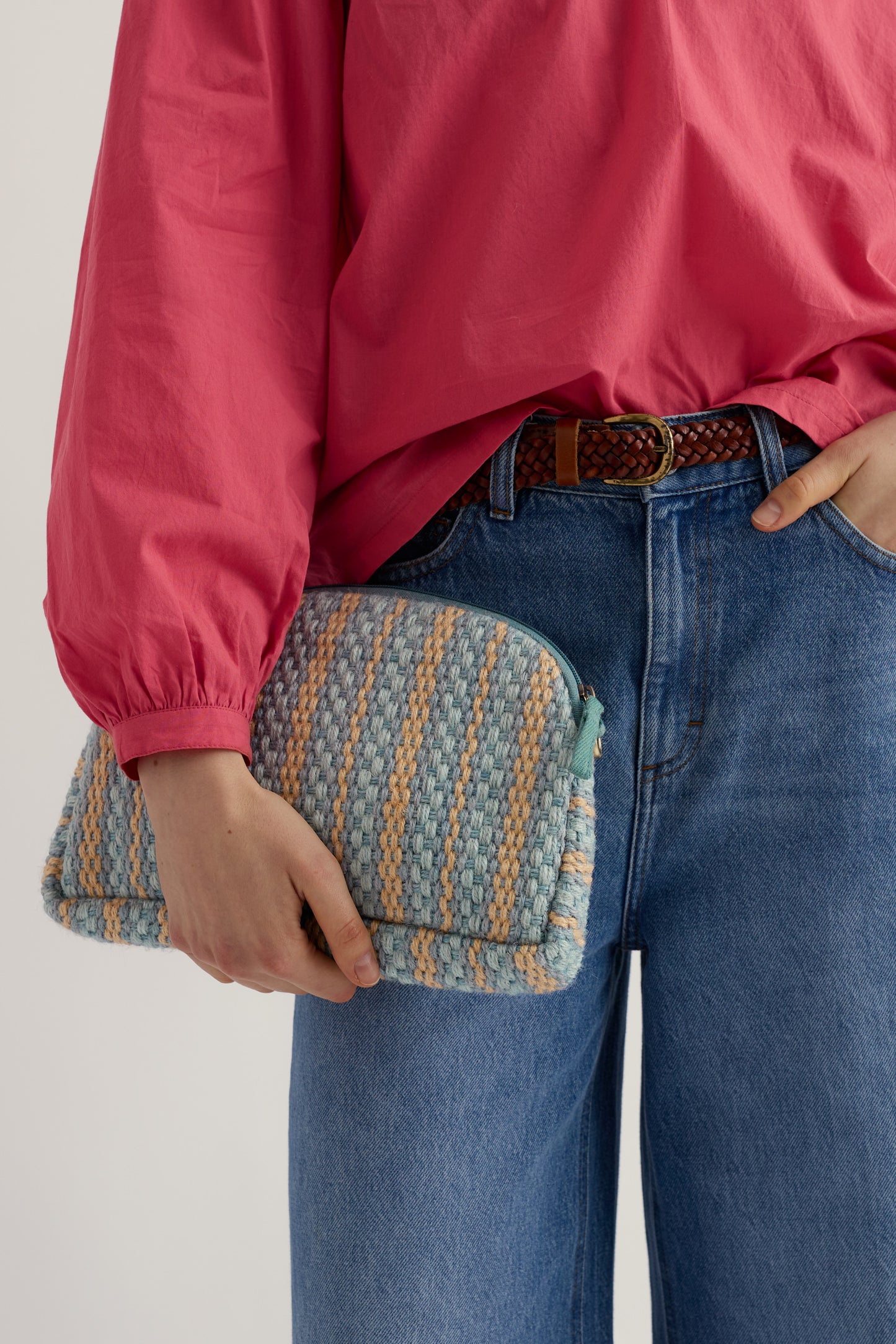 Flourish Jute Striped Crossbody Bag