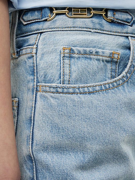Flag Horsebit Regular Tapered Ankle Jeans