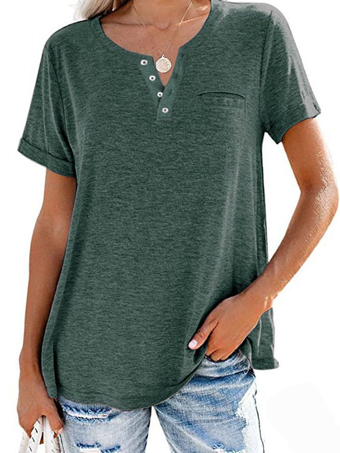 T-shirt uni à poche et manches courtes (3 pour la livraison gratuite)