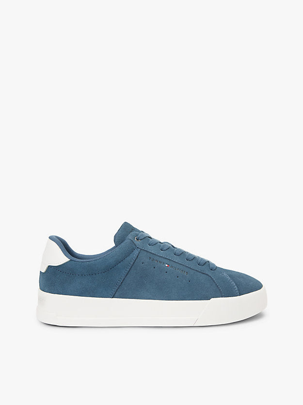 Contrast Heel Suede Court Trainers