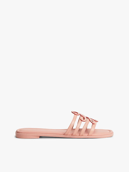Logo Strap Leather Mules