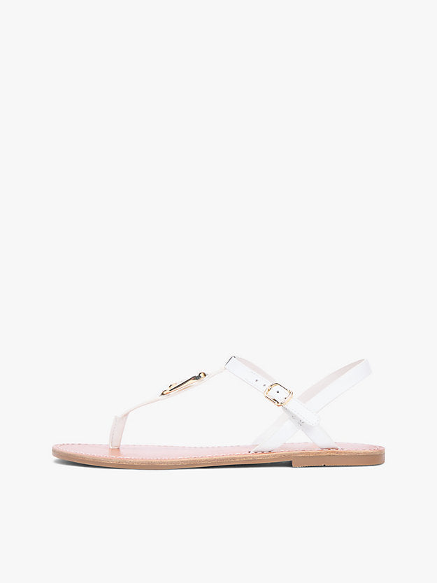 Leather Monogram Strap Sandals