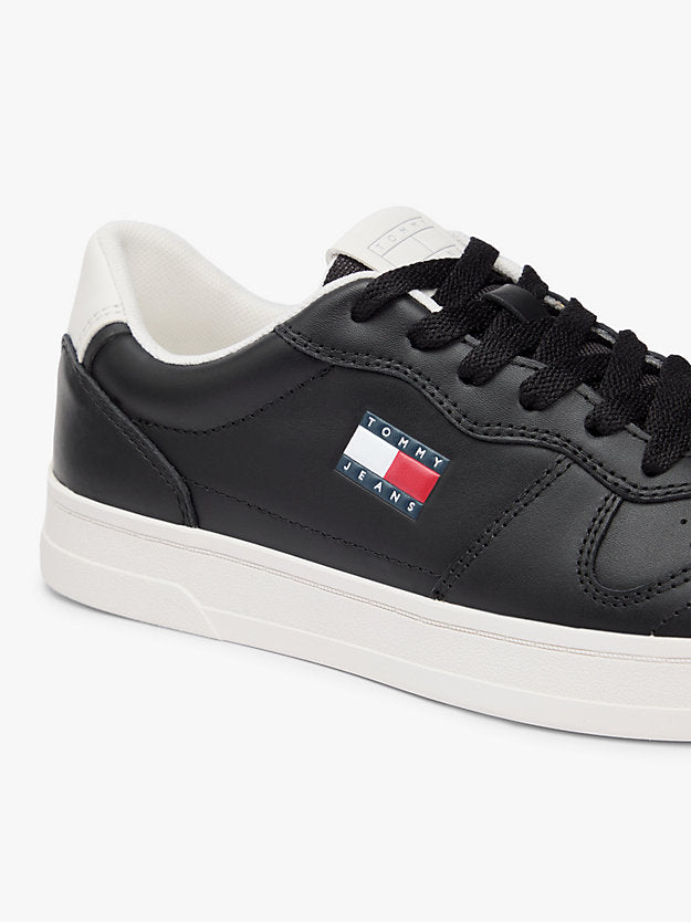 The Greenwich Leather Contrast Heel Trainers