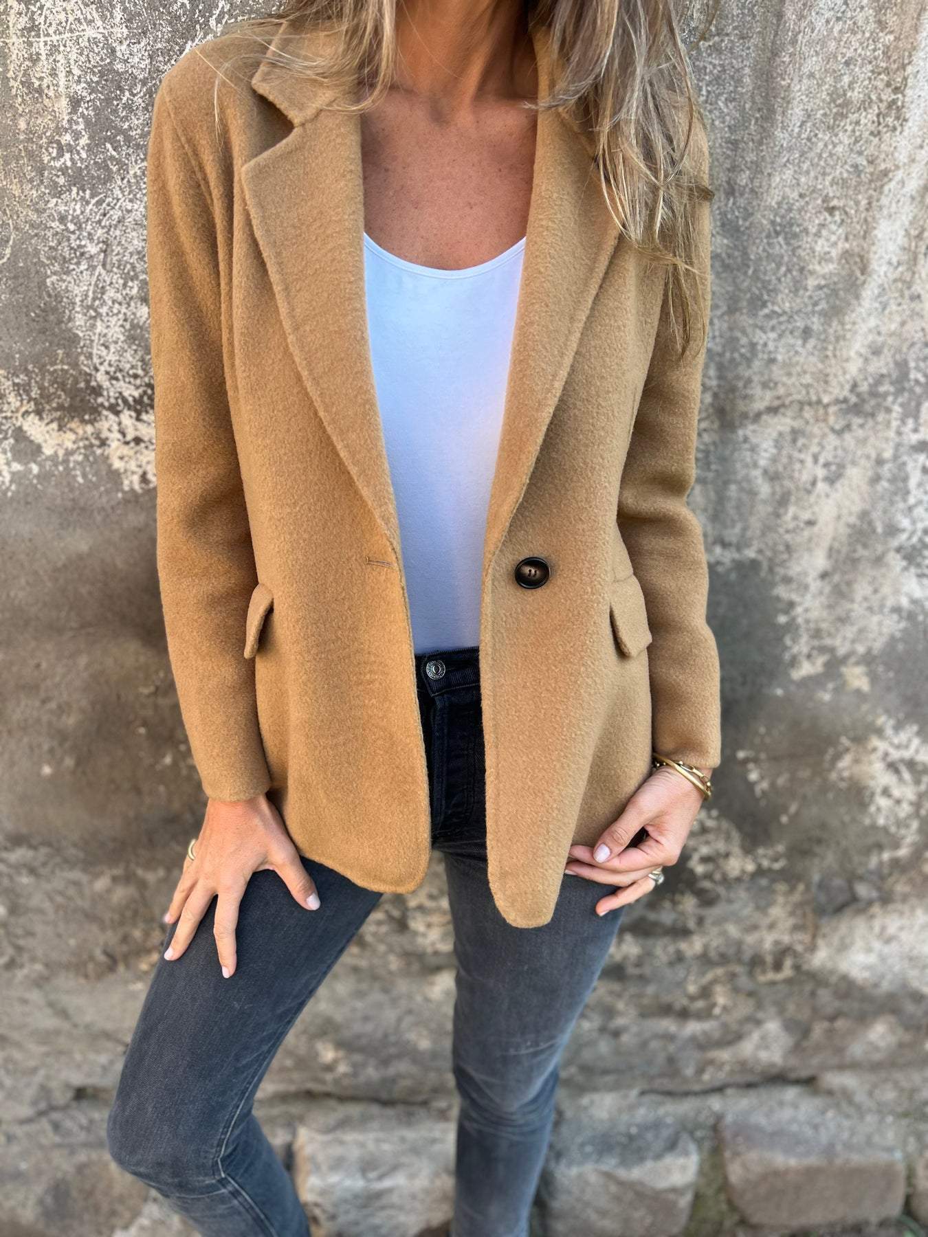 🔥NEUHEIT- 48% RABATT- Damen Baumwoll-Revers Langarm Freizeitjacke