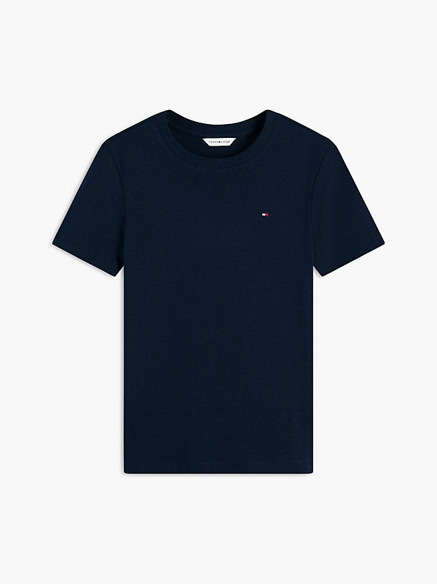 Flag Embroidery Slim Crew Neck T-Shirt