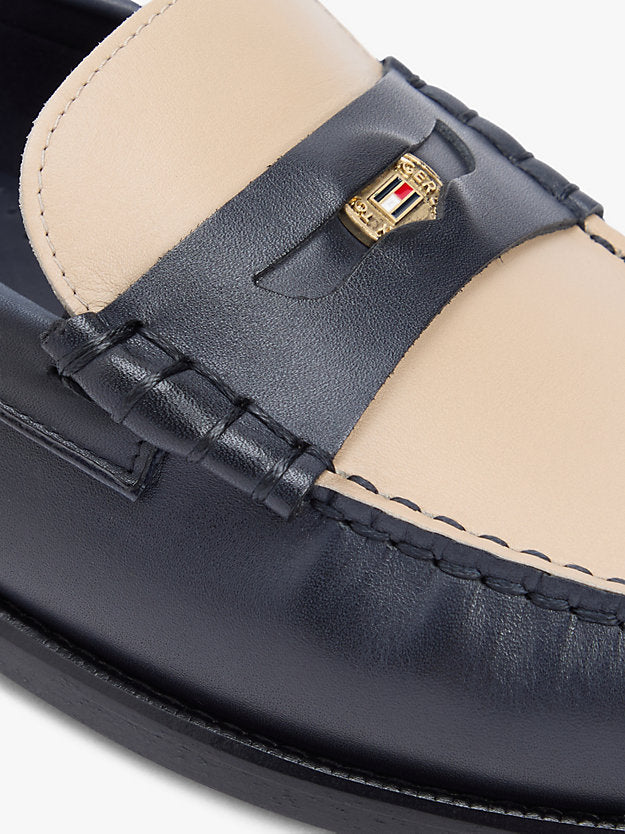 Leather Debossed Logo Loafers