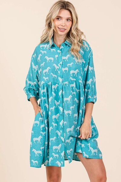 Mittoshop Zebra-Print Hemdkleid