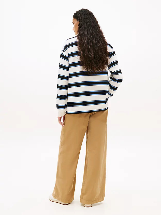 Stripe Relaxed Terry Rugby Shirt