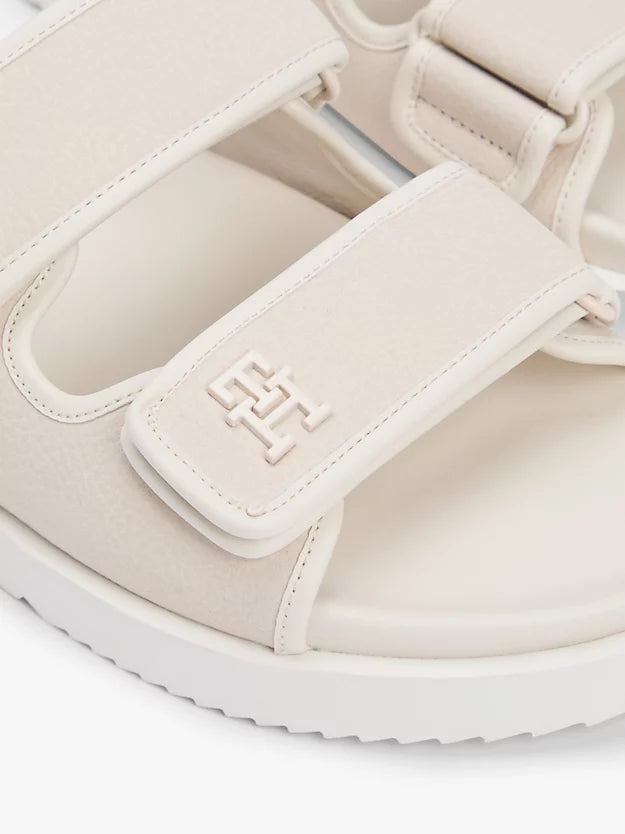 Leather Double Strap Serrated Sandals