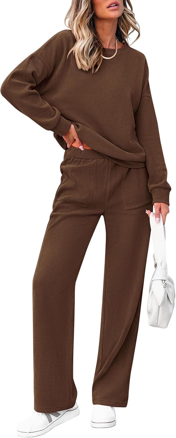 Ensemble décontracté deux pièces en coton pour femme : sweatshirt demi-zip oversize et pantalon de survêtement large