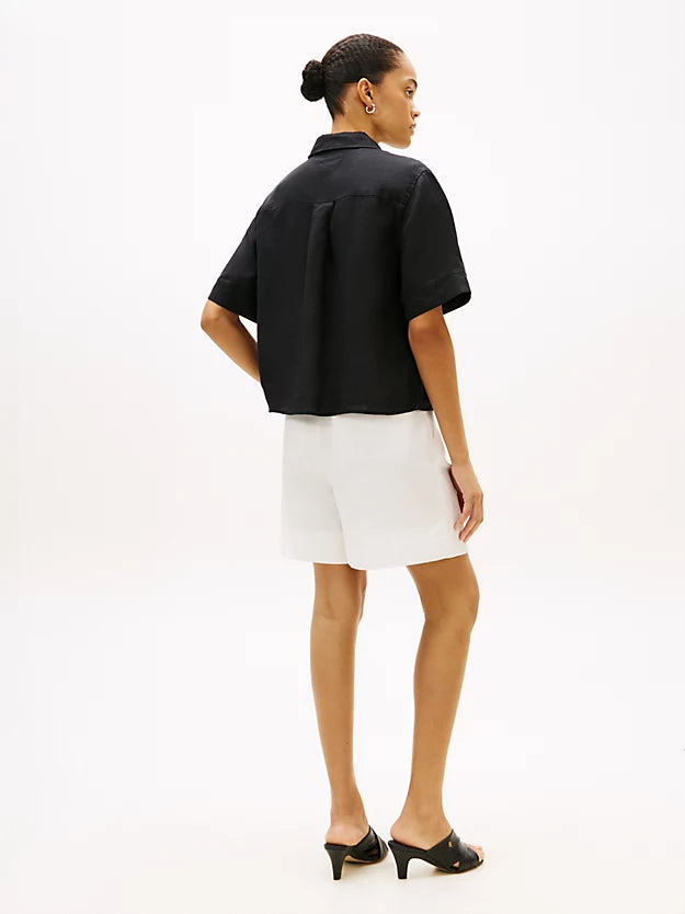 Relaxed Fit Pure Linen Short Sleeve Shirt