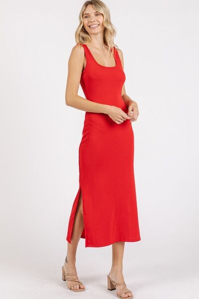 Robe débardeur midi Mittoshop à bretelles larges et fentes latérales