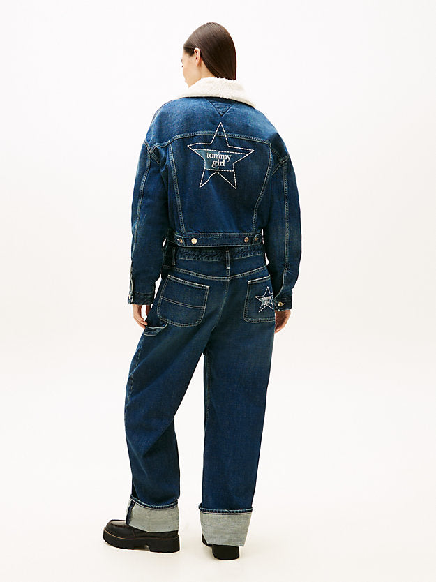 Girl Padded Denim Oversized Trucker Jacket