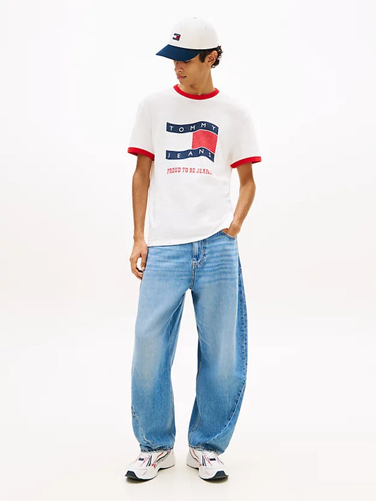 Wavy Flag Textured Jersey T-Shirt