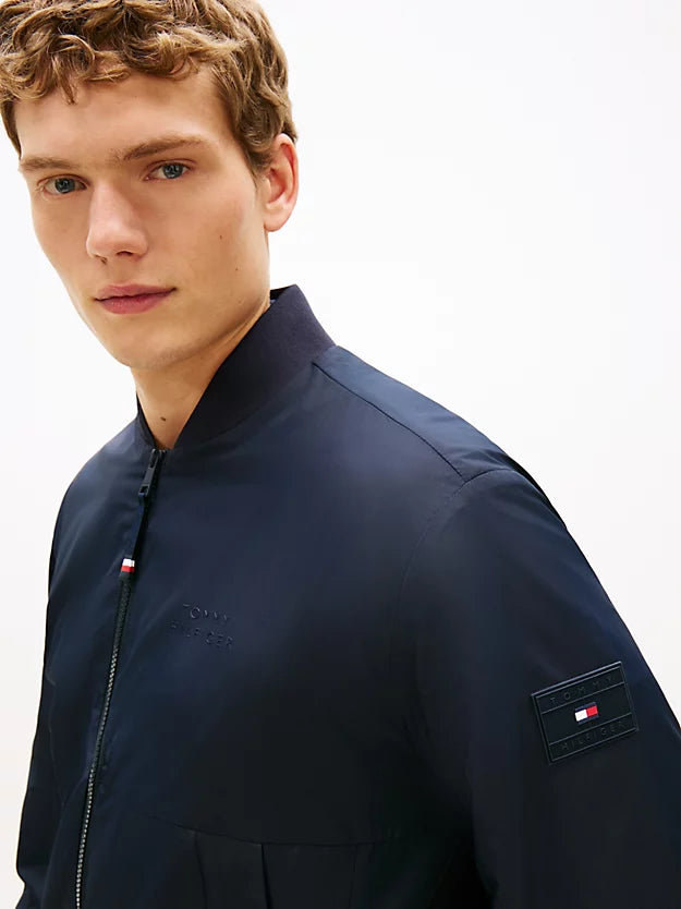Water Resistant Tonal Logo Bomber Jacket
