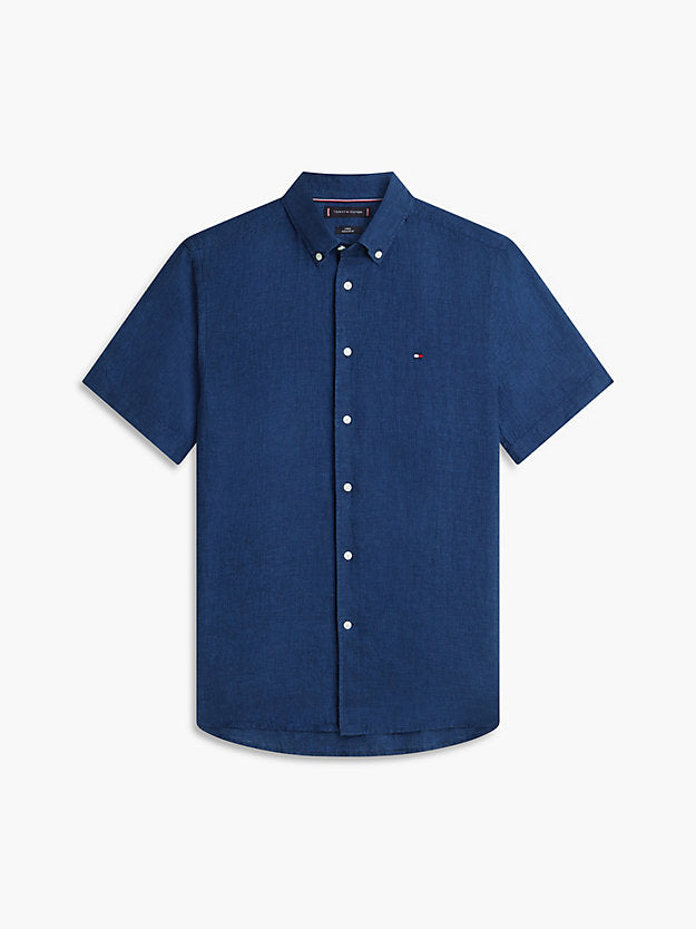 Regular Fit Washed Linen Short Sleeve Shirt