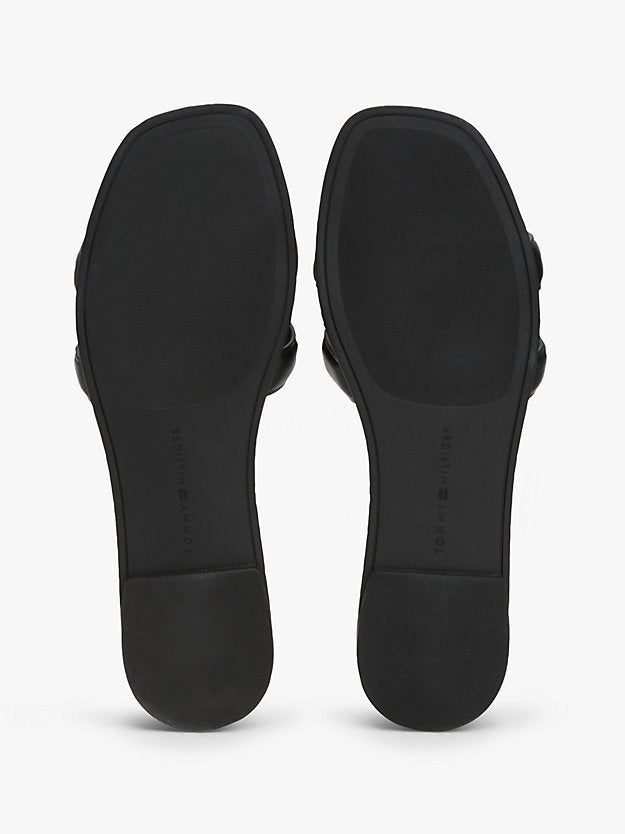Leather Monogram Strap Mules