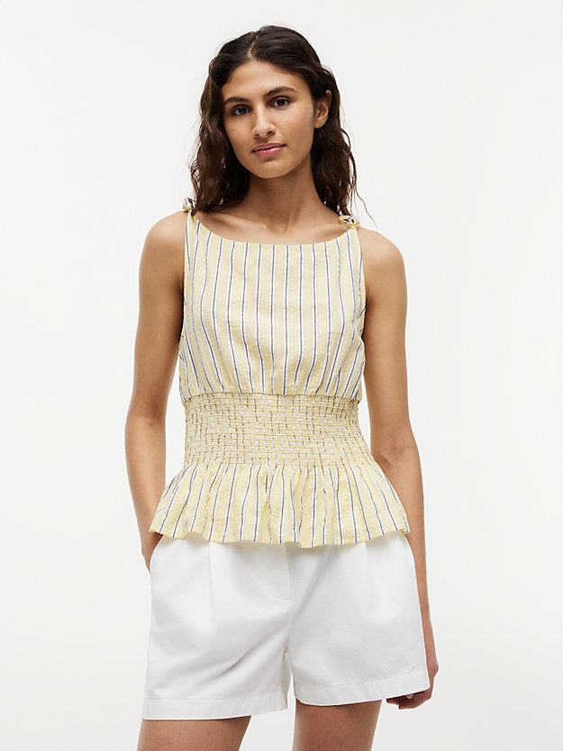 Smock Seersucker Tie Strap Top