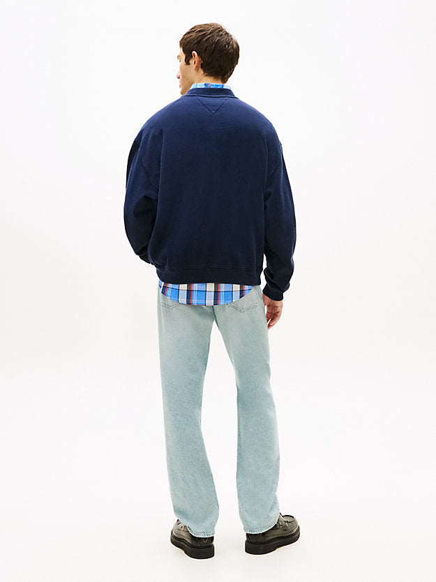 90s Wavy Flag Terry Crew Neck Sweatshirt