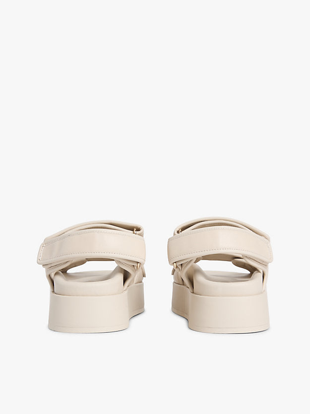 Leather Monogram Platform Sandals