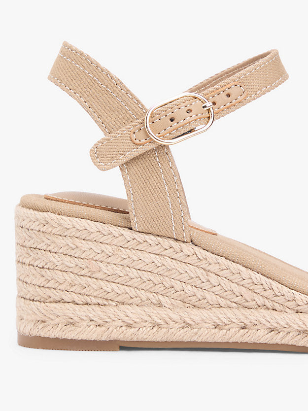 Canvas Denim Wedge Espadrilles