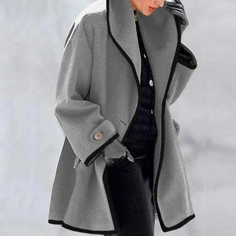 Manteau surdimensionné à capuche boutonné décontracté pour femme
