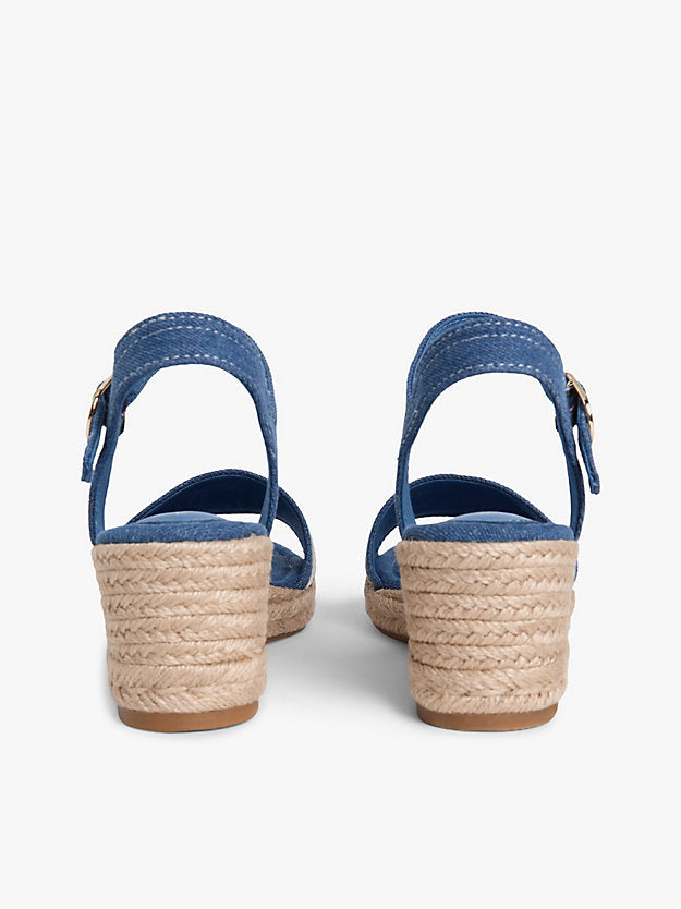 Canvas Denim Wedge Espadrilles