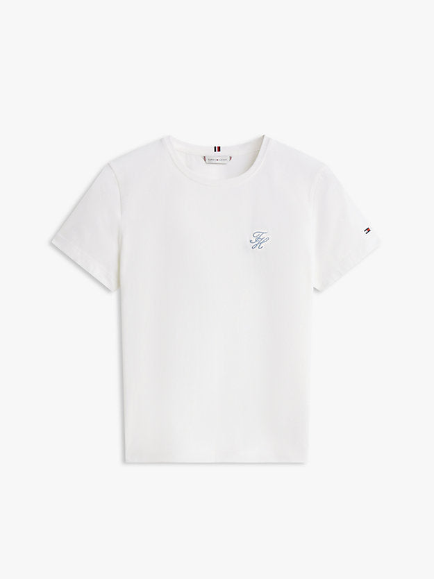 Logo Embroidery Jersey Crew Neck T-Shirt