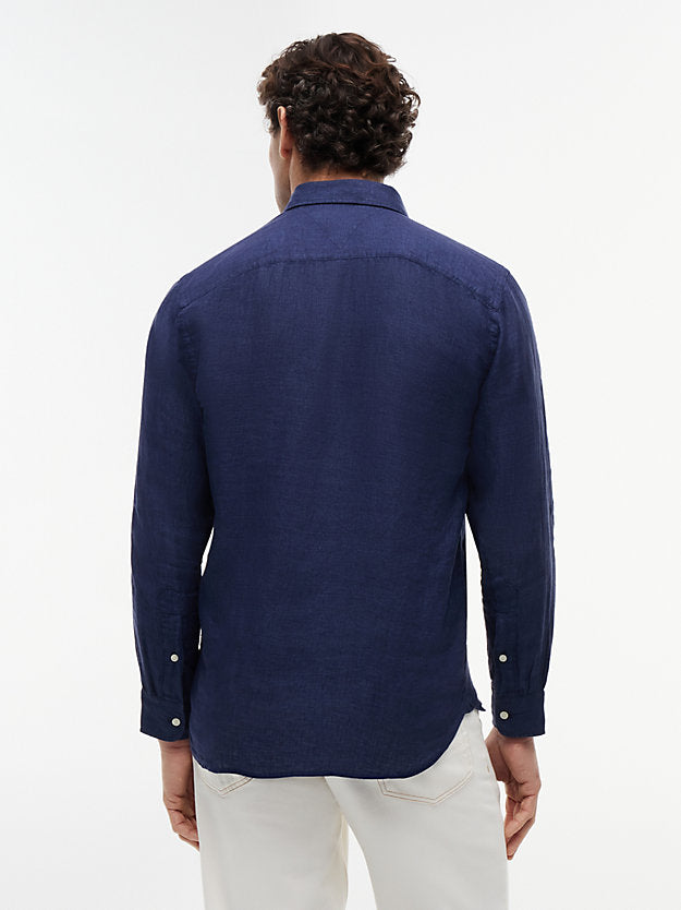 Regular Fit Washed Pure Linen Shirt