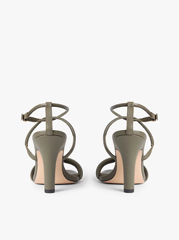 Leather Open Toe High Heels