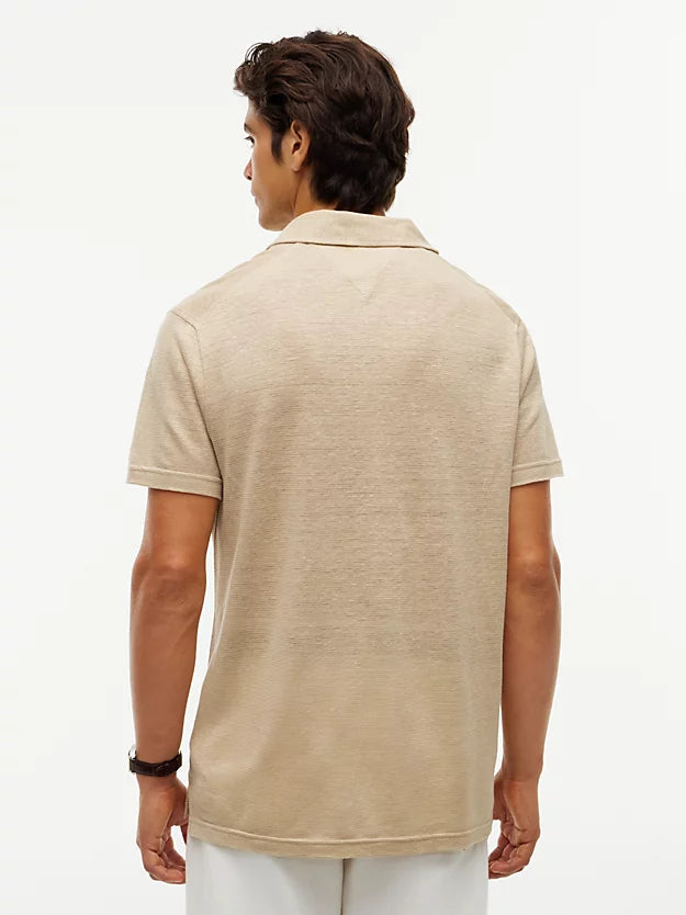 New York Label Regular Fit Linen Blend Polo Shirt