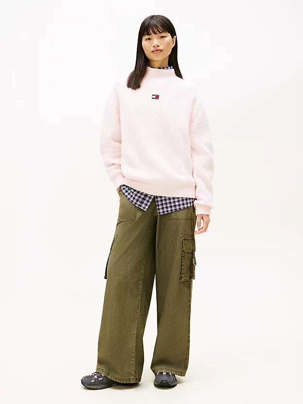 Badge Relaxed Mock Neck Jumper